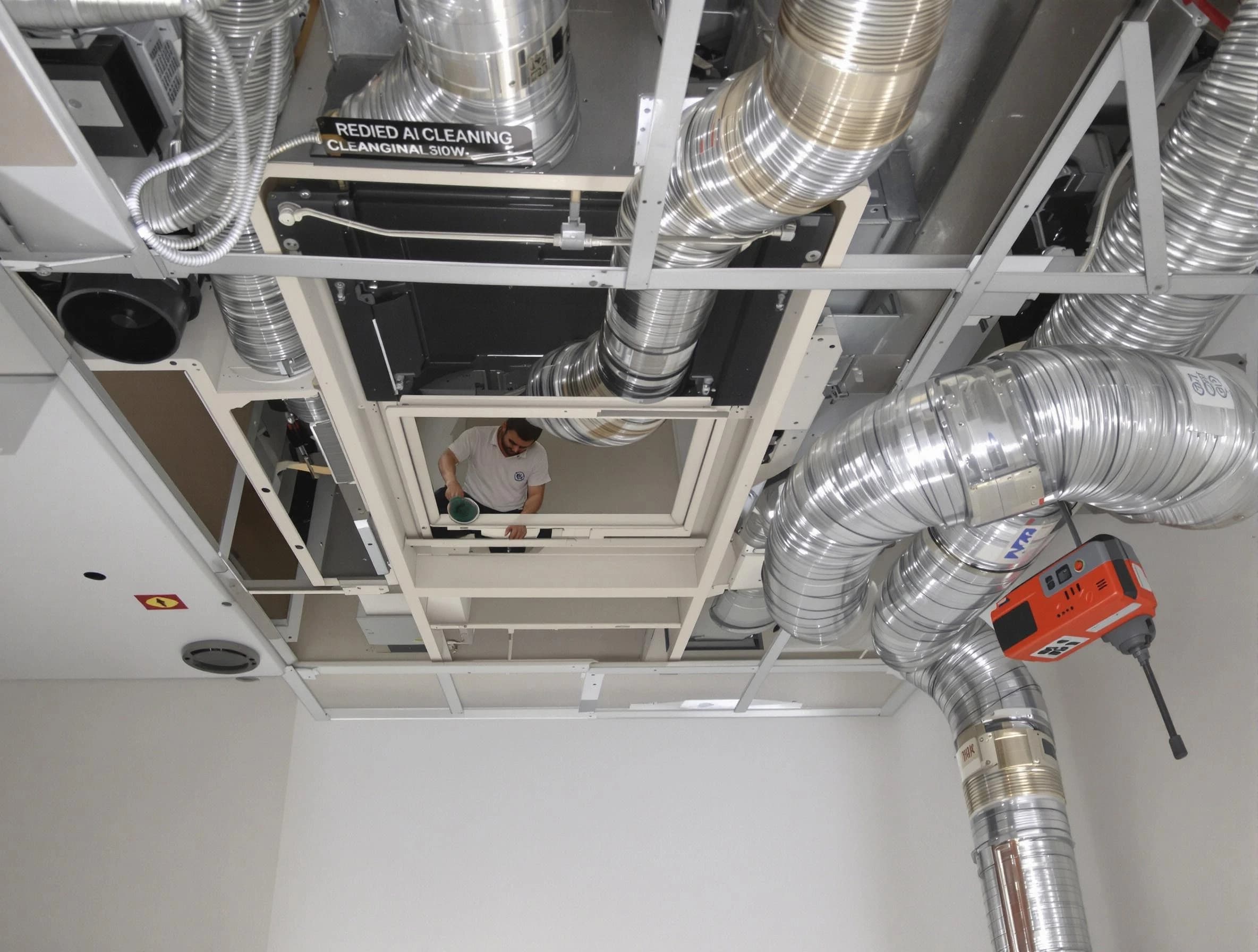 Medford Air Duct Cleaning technician performing detailed central duct system cleaning in Medford