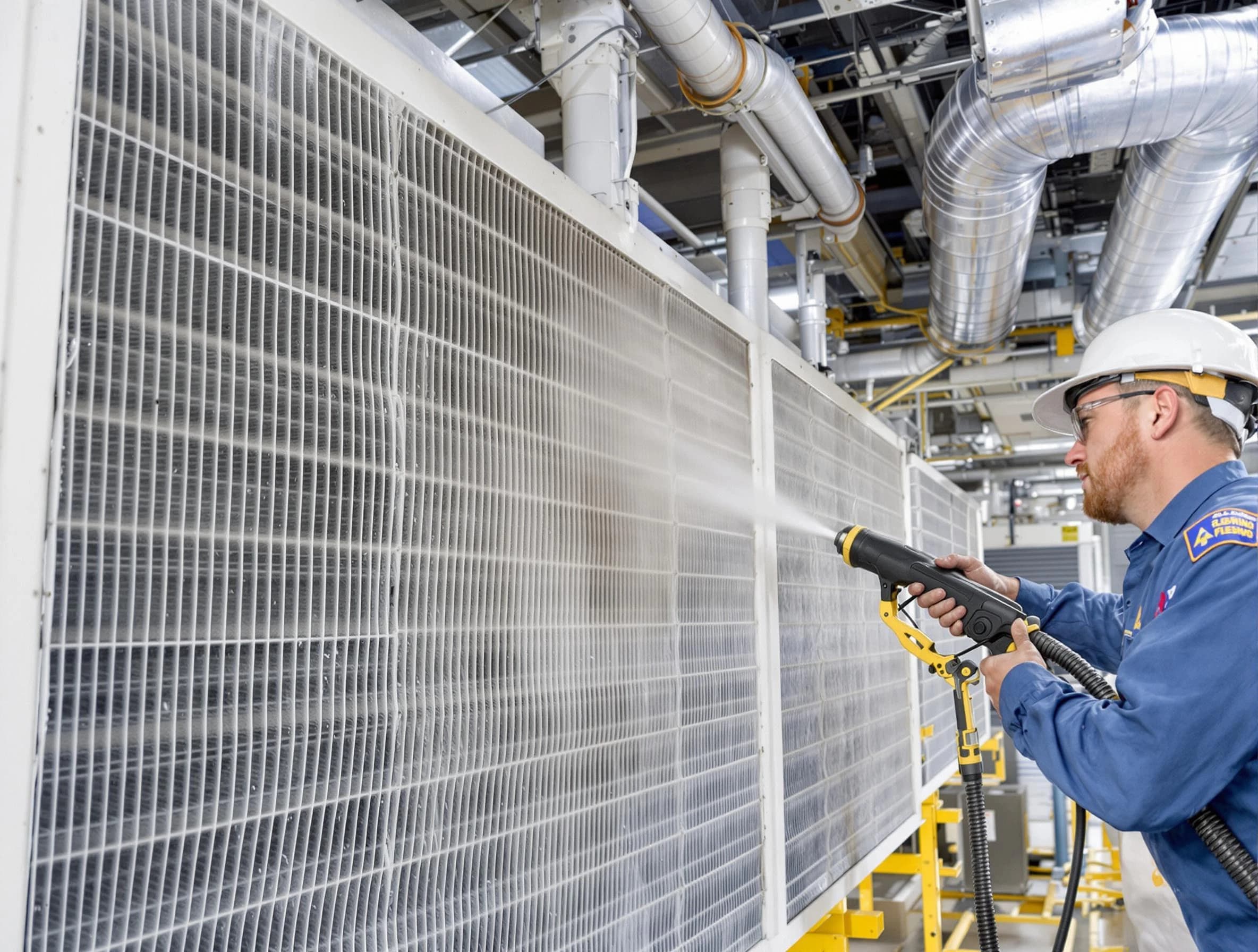 Professional commercial coil cleaning by Medford Air Duct Cleaning in Medford