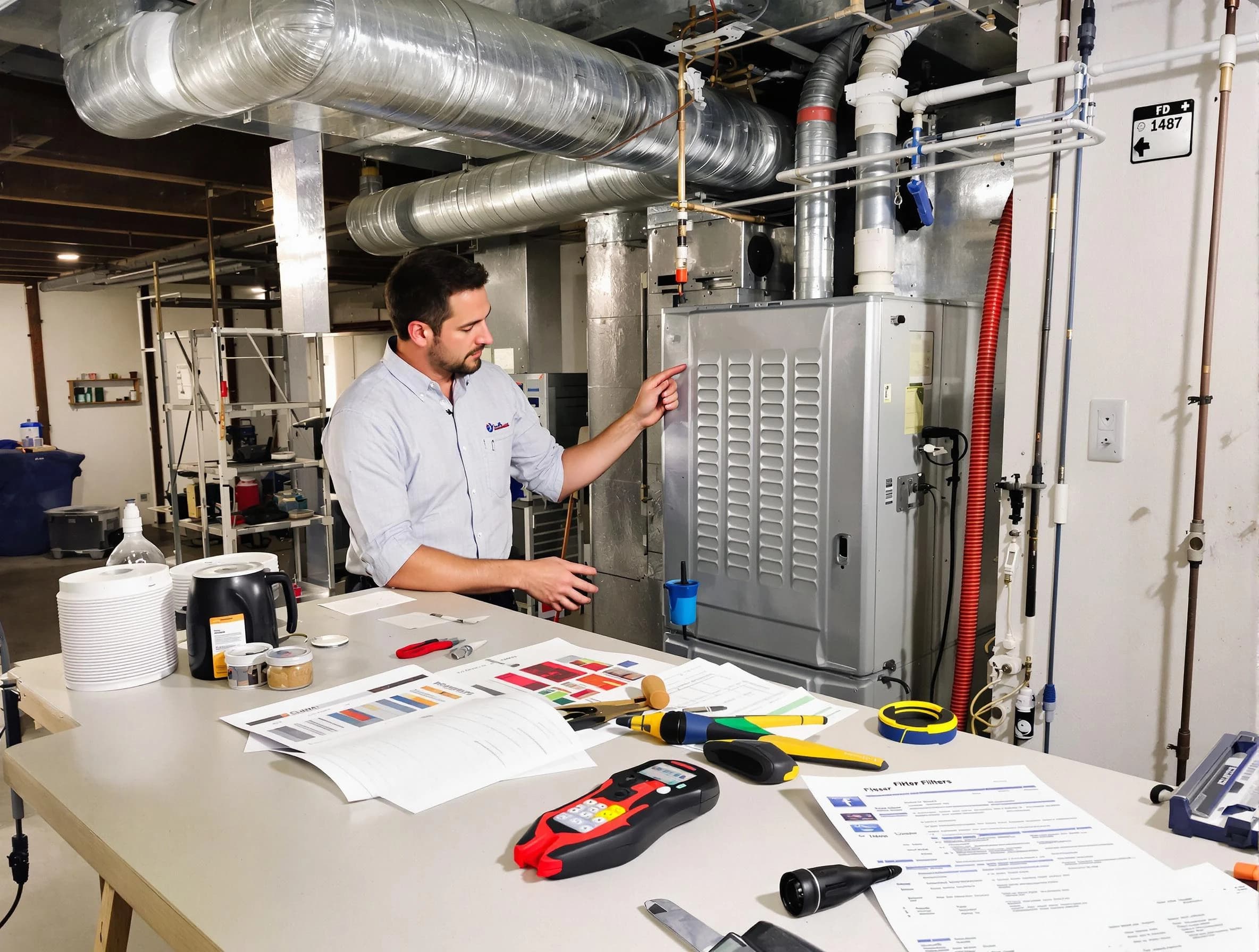 Medford Air Duct Cleaning inspector conducting detailed filter system evaluation using professional diagnostic tools in Medford