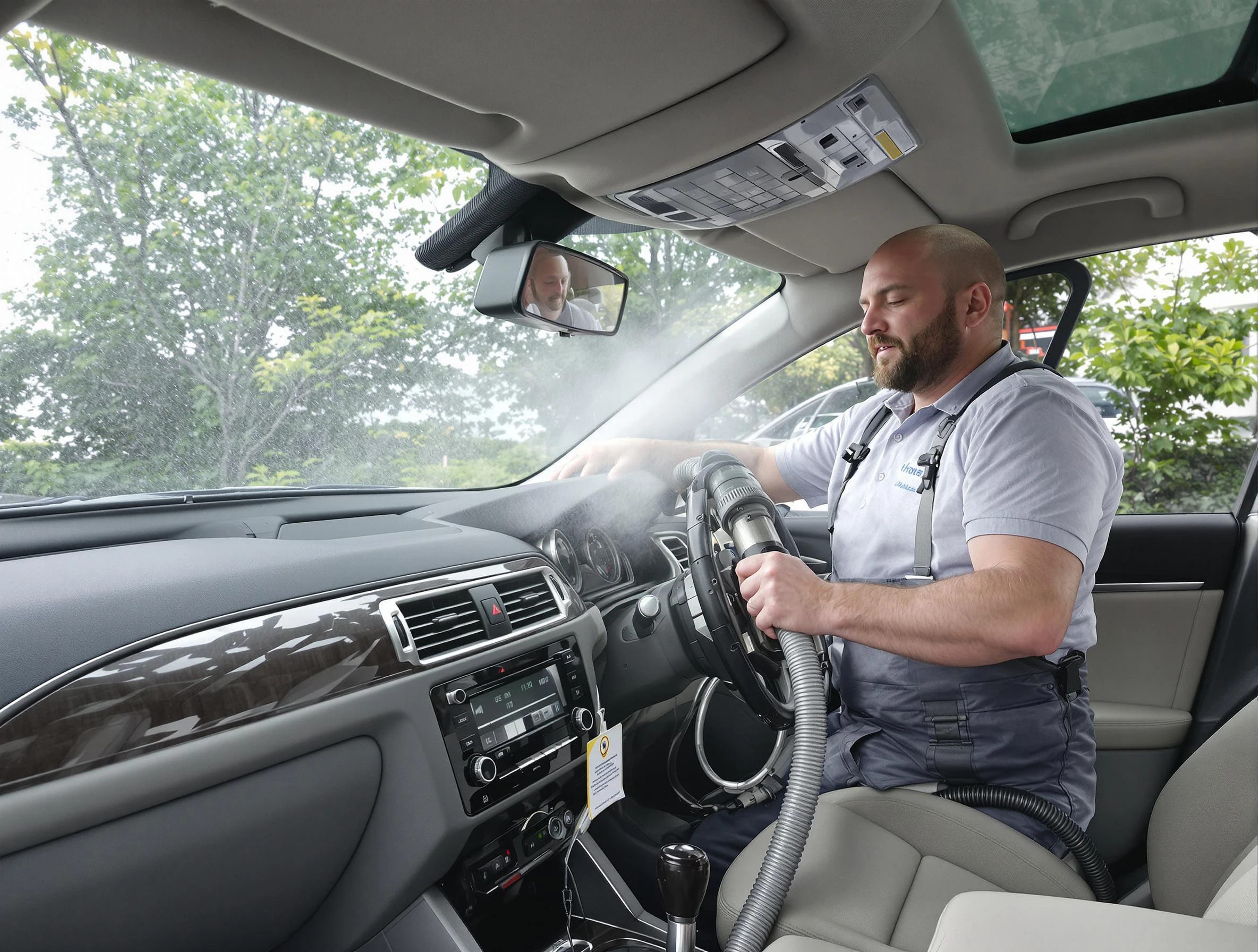 Medford Air Duct Cleaning specialist performing professional car duct cleaning in Medford