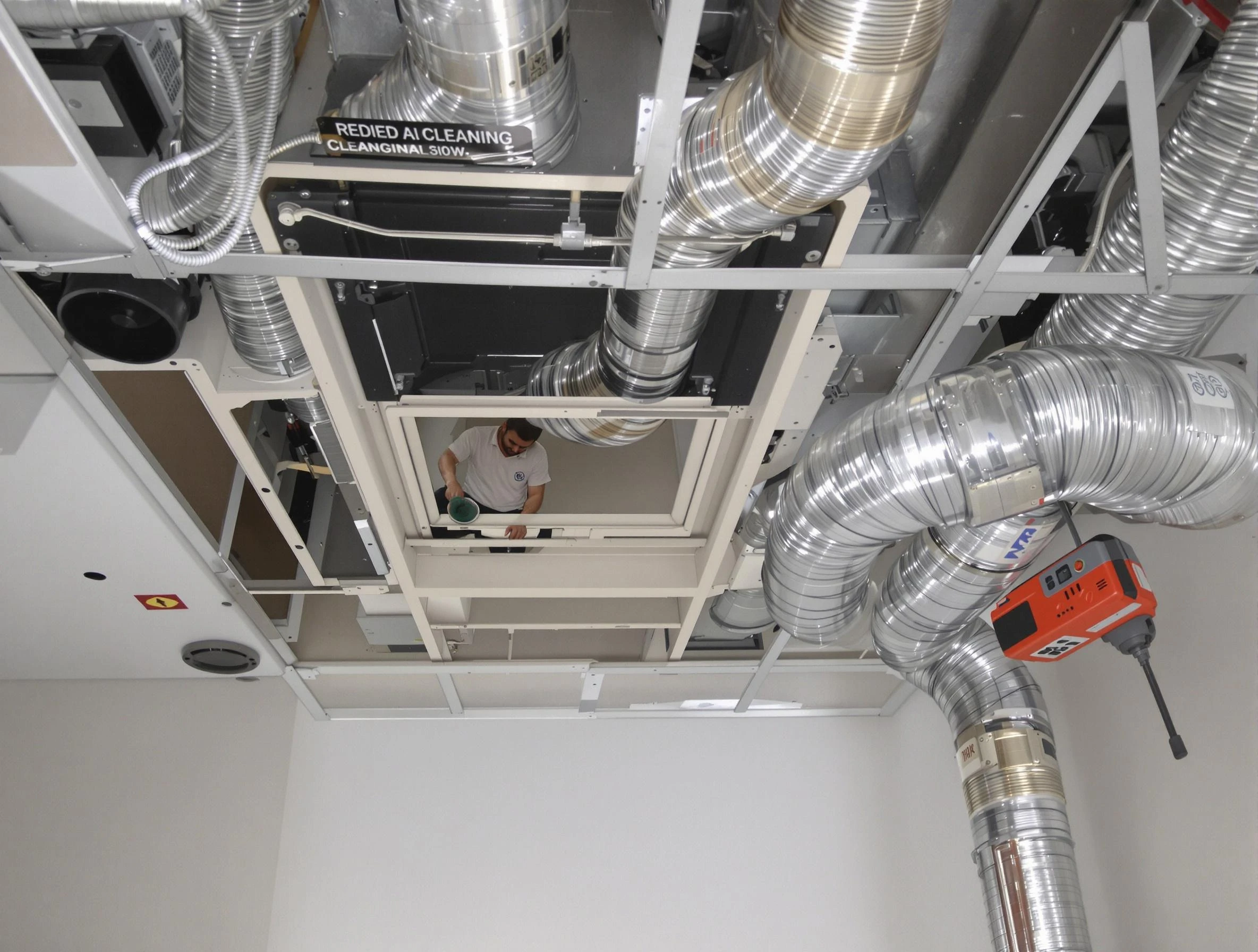 Medford Air Duct Cleaning technician performing detailed central duct system cleaning in Medford