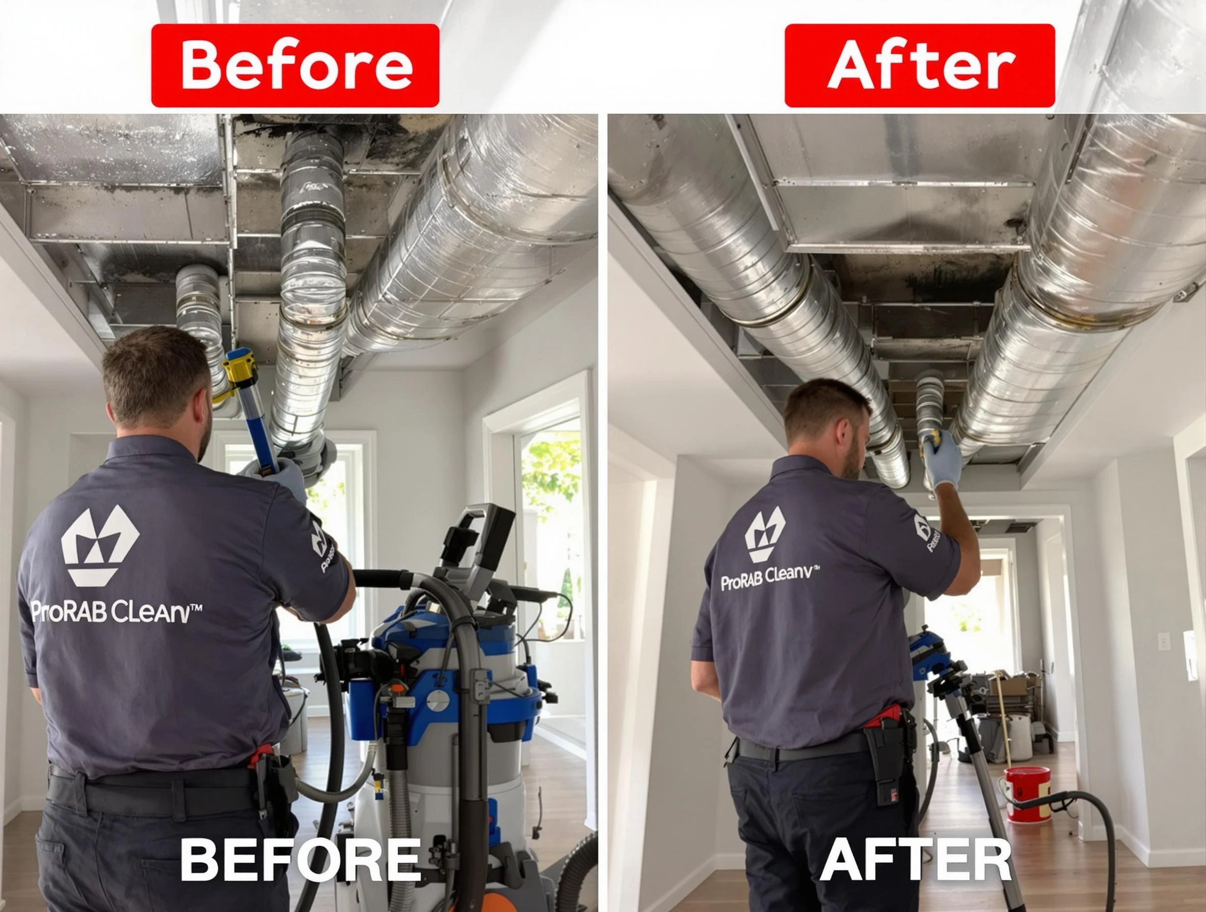Medford Air Duct Cleaning expert performing thorough residential duct cleaning in a Medford home